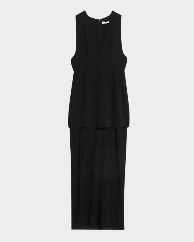 Chloe Mixed-Media Shift Dress